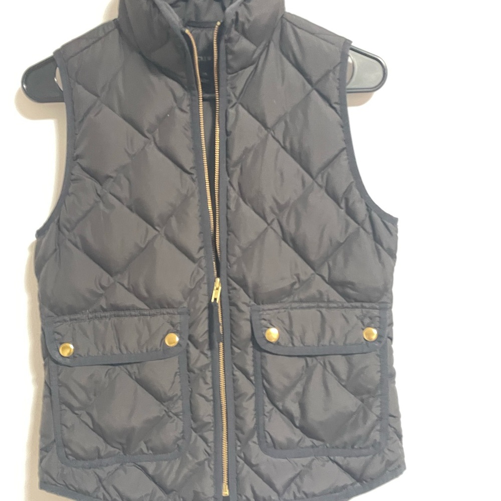 J. Crew Black Vest with Gold Zipper XXS
